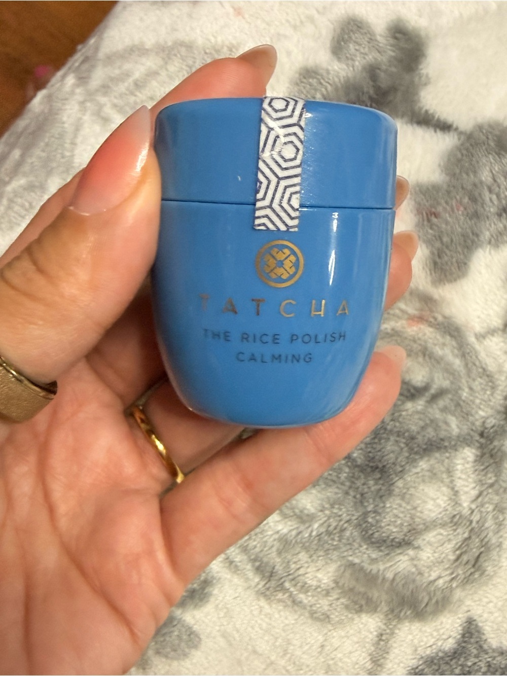 Tatcha Rice Polish Calming Exfoliant — Blue & Gold Accent